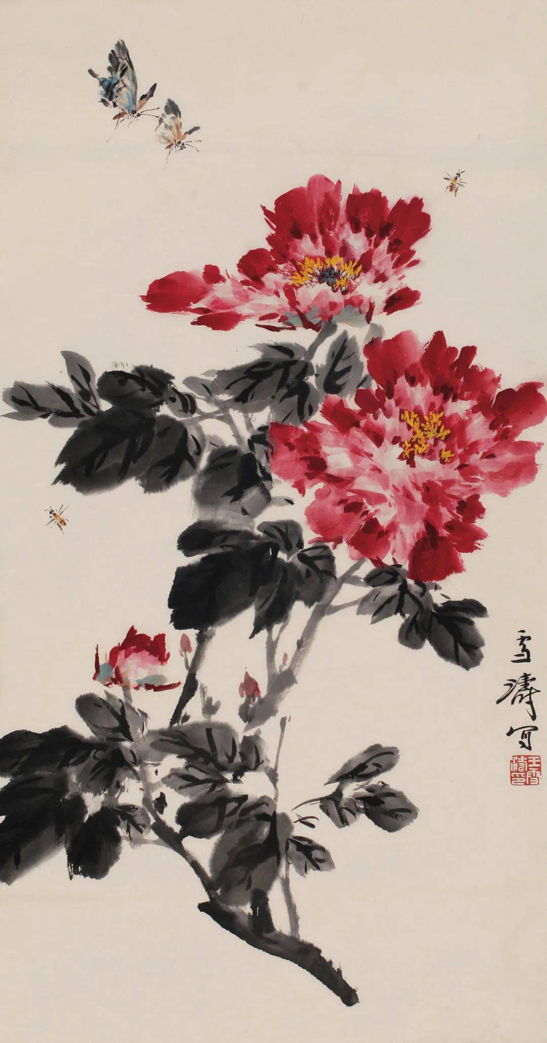 王雪涛画牡丹,这才叫媚骨天成,这才叫倾城之美!_花鸟画_情趣_笔墨