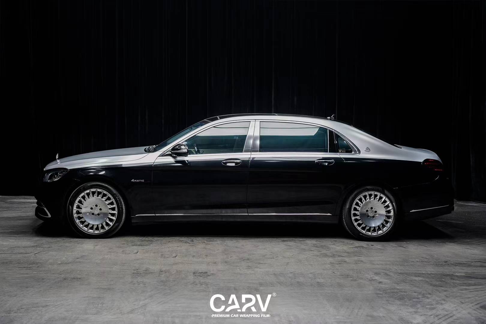 奔驰s级卡孚改色膜白金钢琴黑&电光金属银,大气十足_搜狐汽车_搜狐网