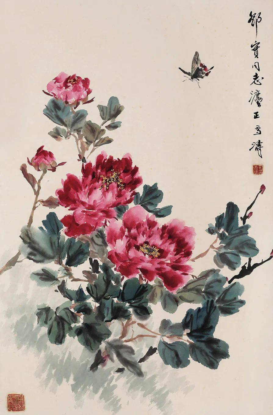 王雪涛画牡丹,这才叫媚骨天成,这才叫倾城之美!_花鸟画_情趣_笔墨