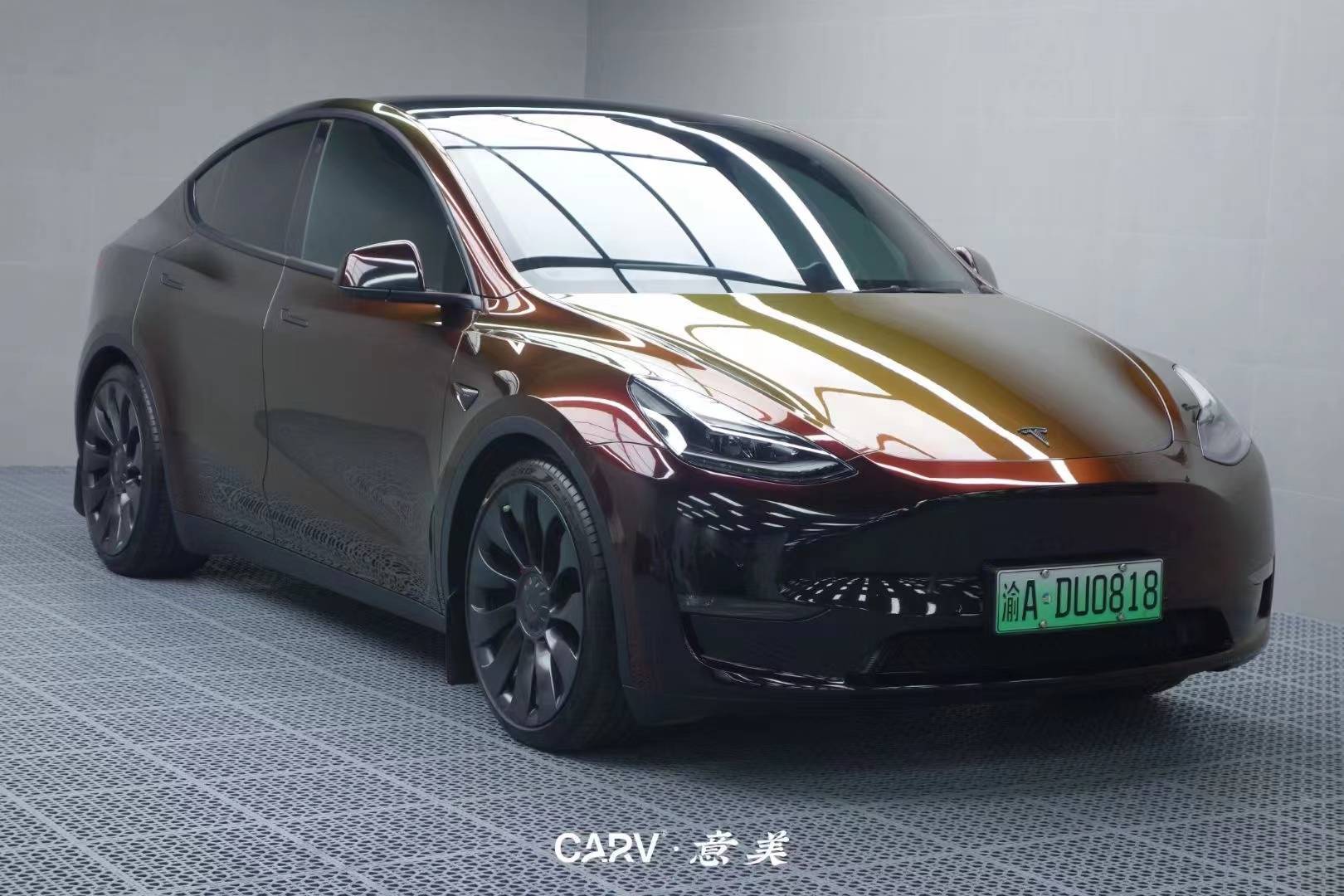 汽车改色贴膜#卡孚改色膜#卡孚carv#特斯拉modely