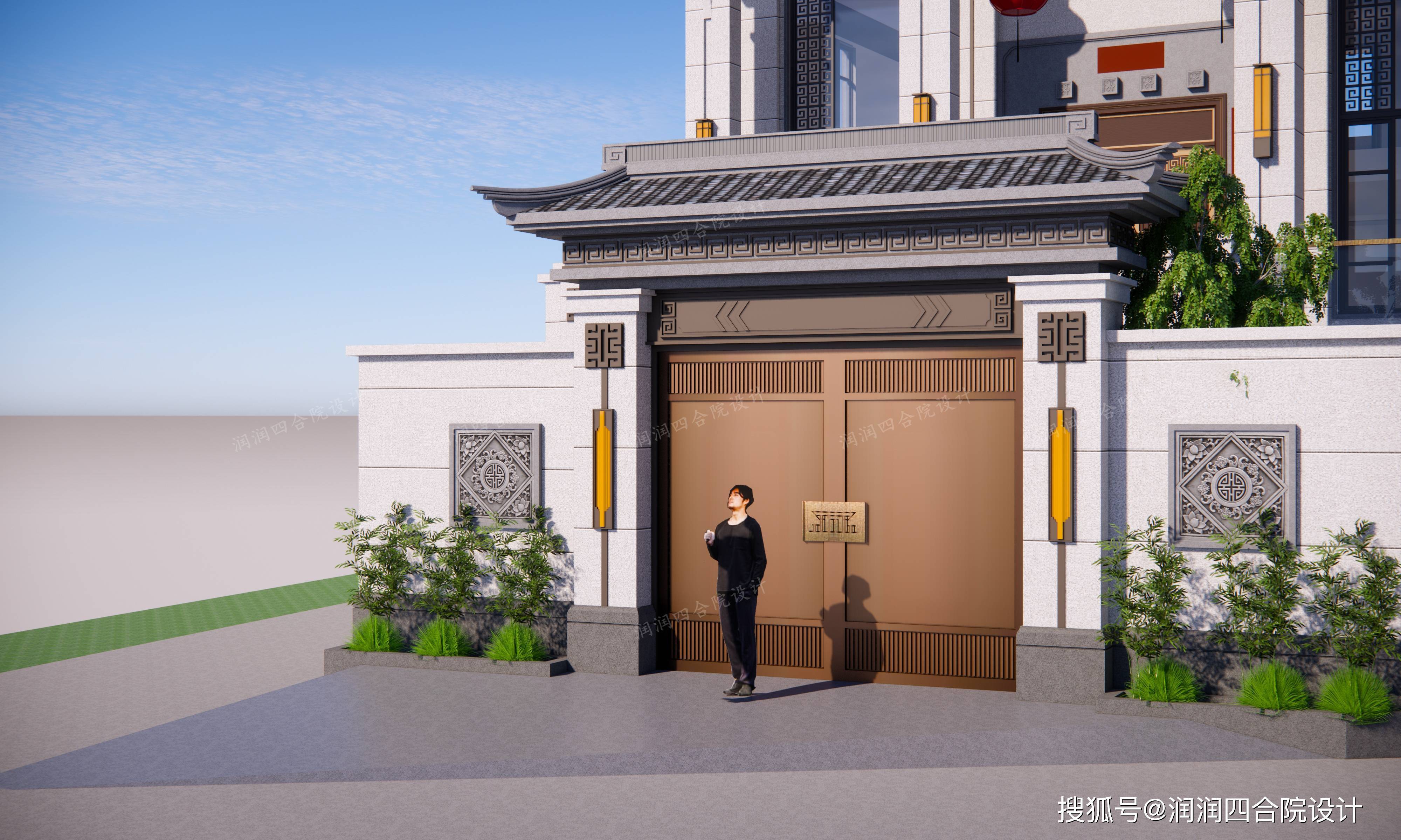 新中式全石材别墅,创新整层架空17×16——润润四合院设计刘鹰_空间