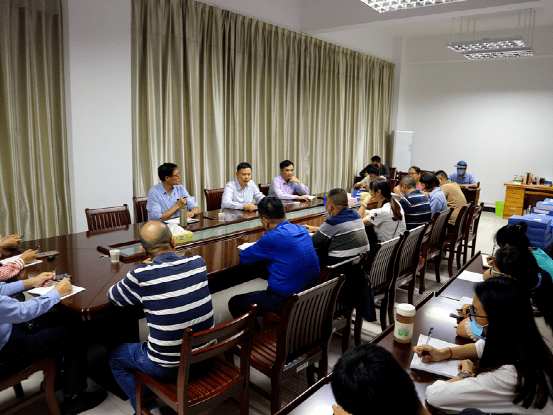 玉林市污染天气应急工作布置会现场会后,杨汉勇副局长和梁凯华支队长