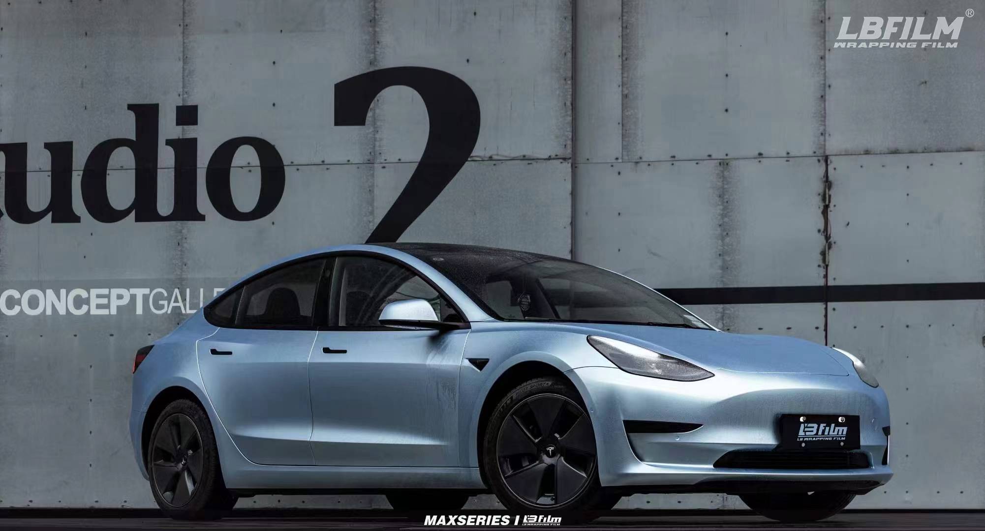 特斯拉model3-LB改色膜超亚纳米蓝，这个蓝色不一般!_搜狐汽车_搜狐网