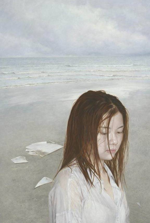 "小冷军"蔡杰超写实油画作品太美妙了,画中美女栩栩如生_cm_绘画_画面