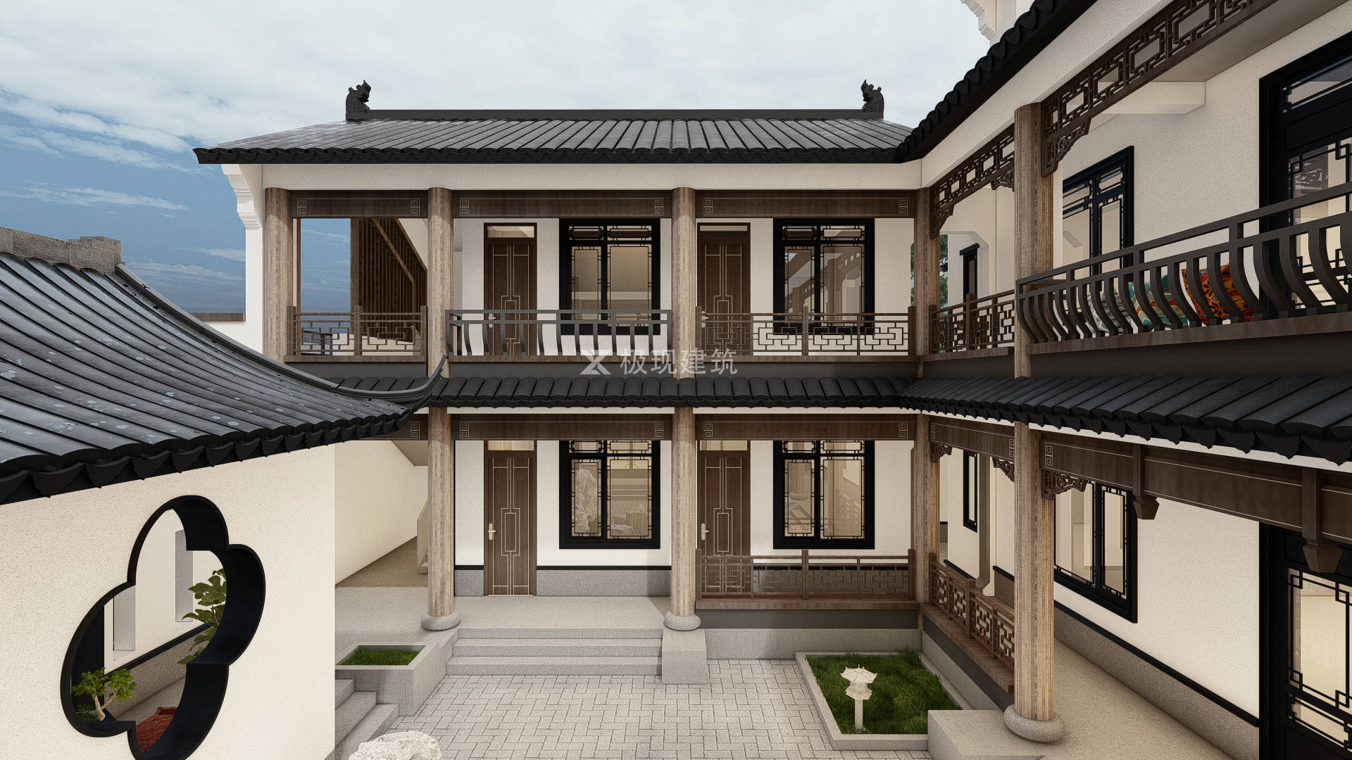 湖南湘西丨三层新中式风格三合院