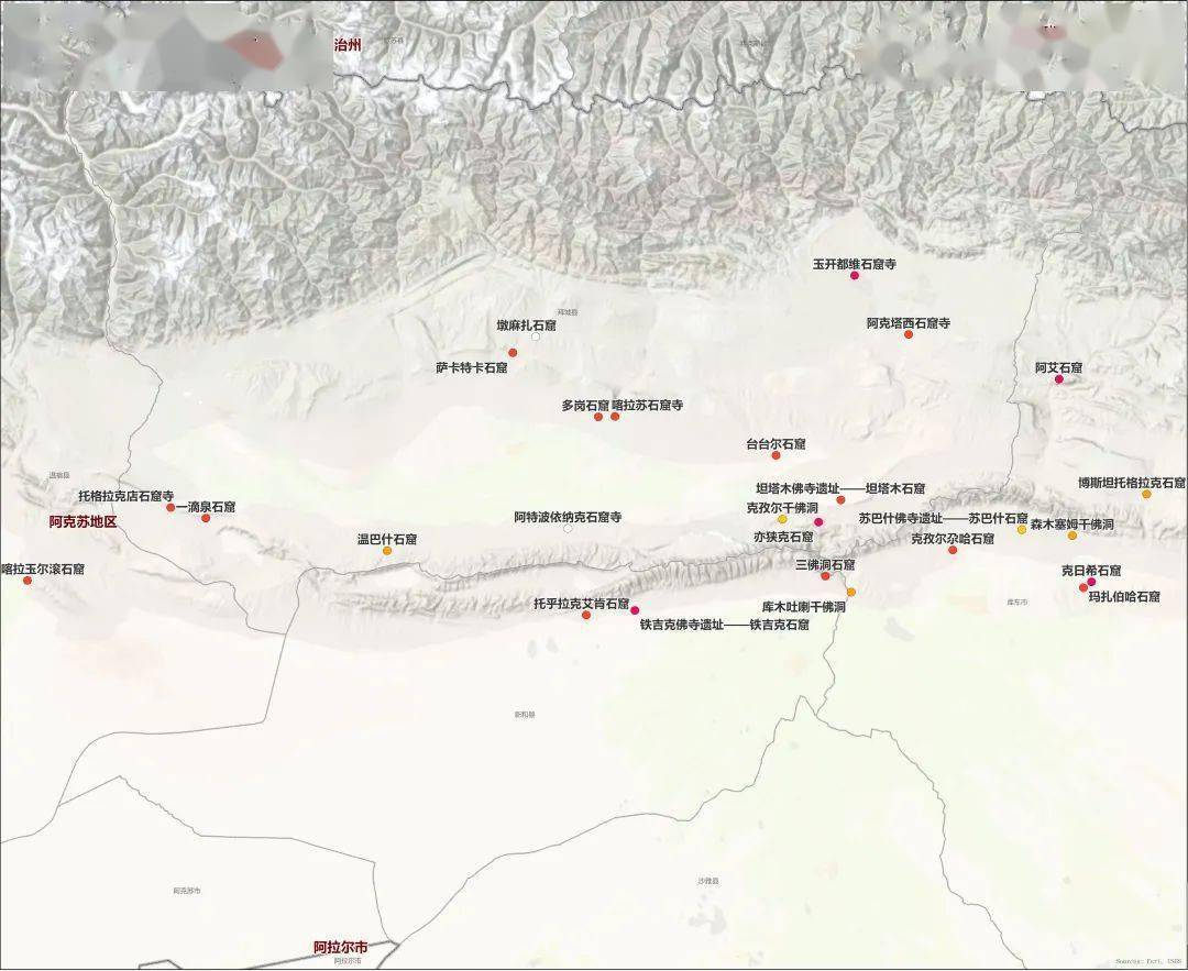 龟兹石窟地图图片