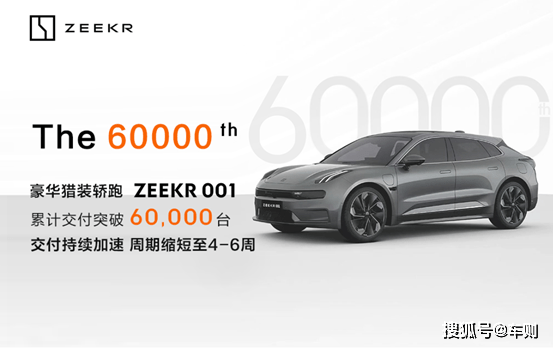 极氪001累计交付量超过6万台,创造业界新纪录_搜狐汽车_搜狐网