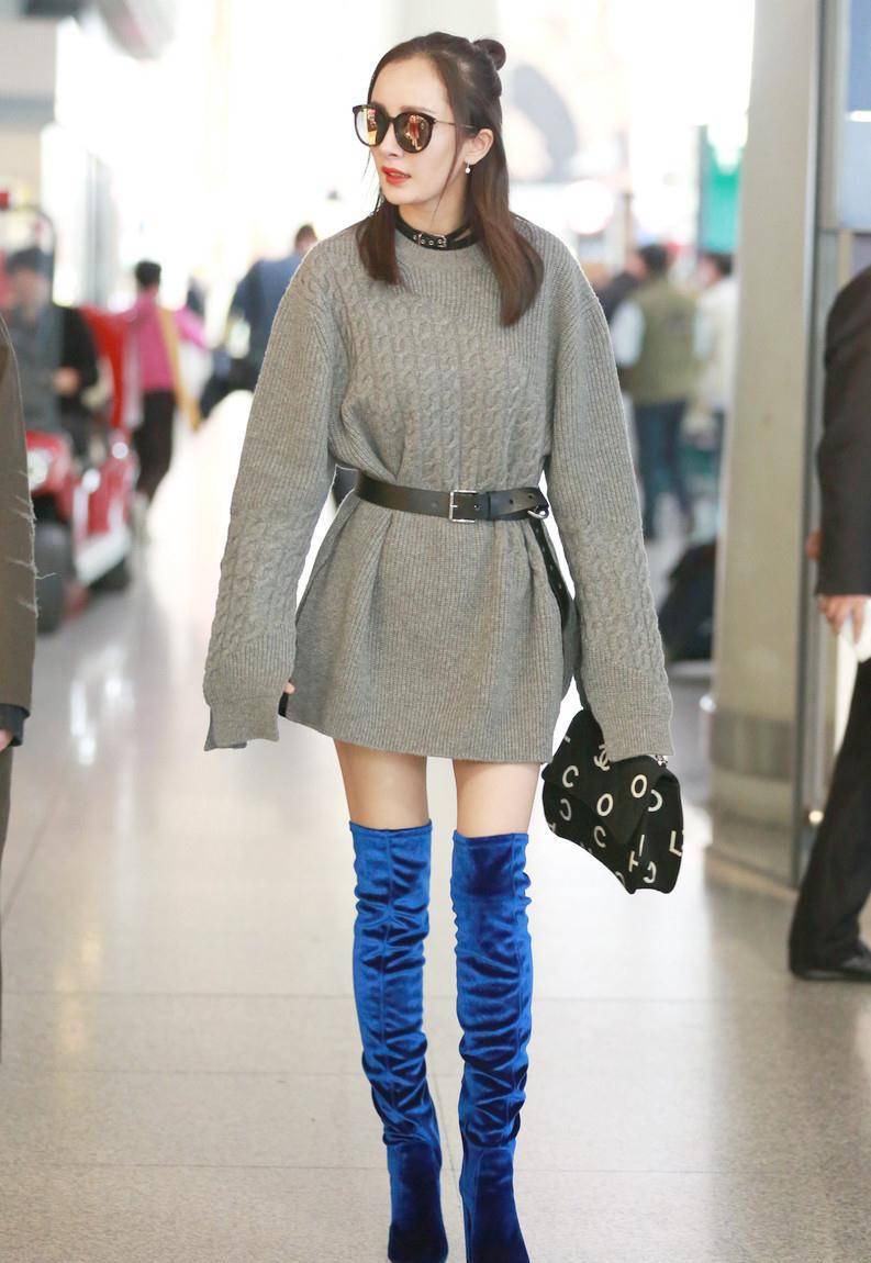 女星超细美腿大比拼,夸杨幂的腿长,裤袜是标配,腿细就是任性!