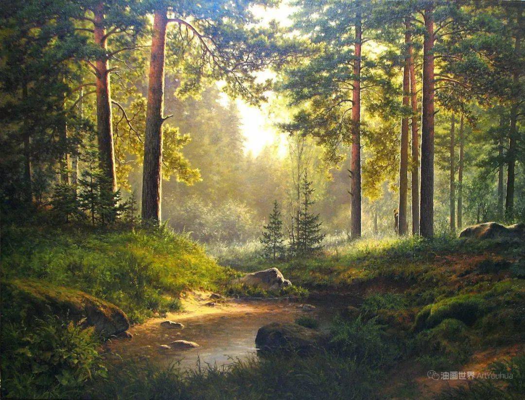 俄罗斯画家瓦迪姆·扎伊努林美丽的荒野风景油画作品欣赏_最好的_艺术