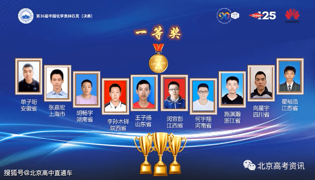 第36届中国化学奥林匹克竞赛闭幕，金牌获奖名单公布！_手机搜狐网