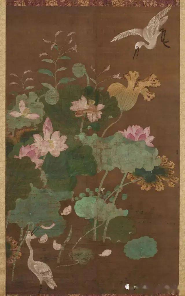 五代南唐顾德谦《莲池水禽图轴》鉴赏_着色_神韵_人物