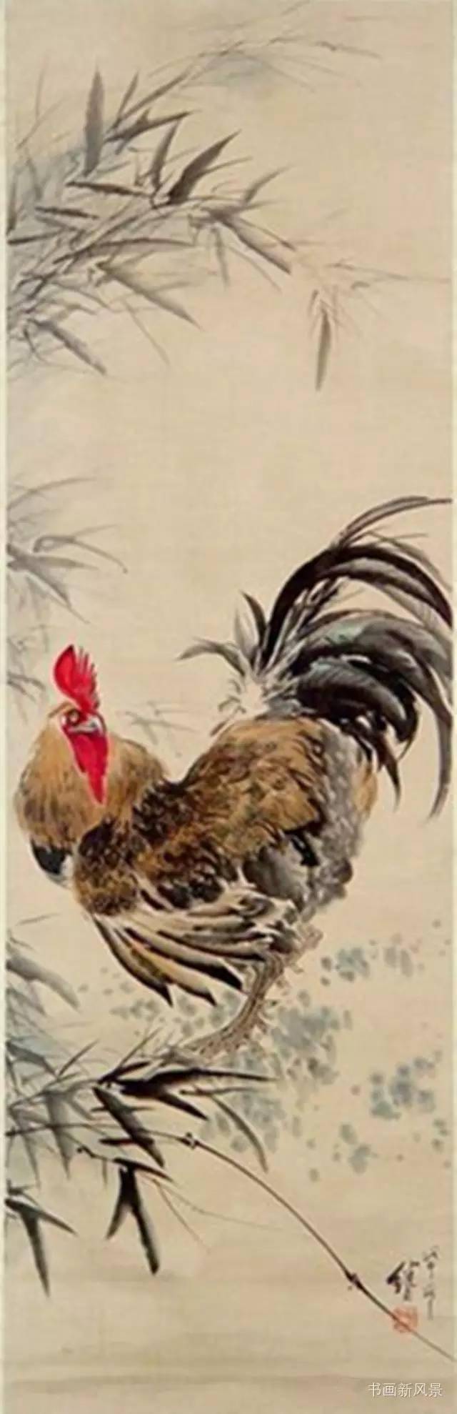 刘继卣画鸡,"鹰"气袭人!_国画_雄鸡_技法