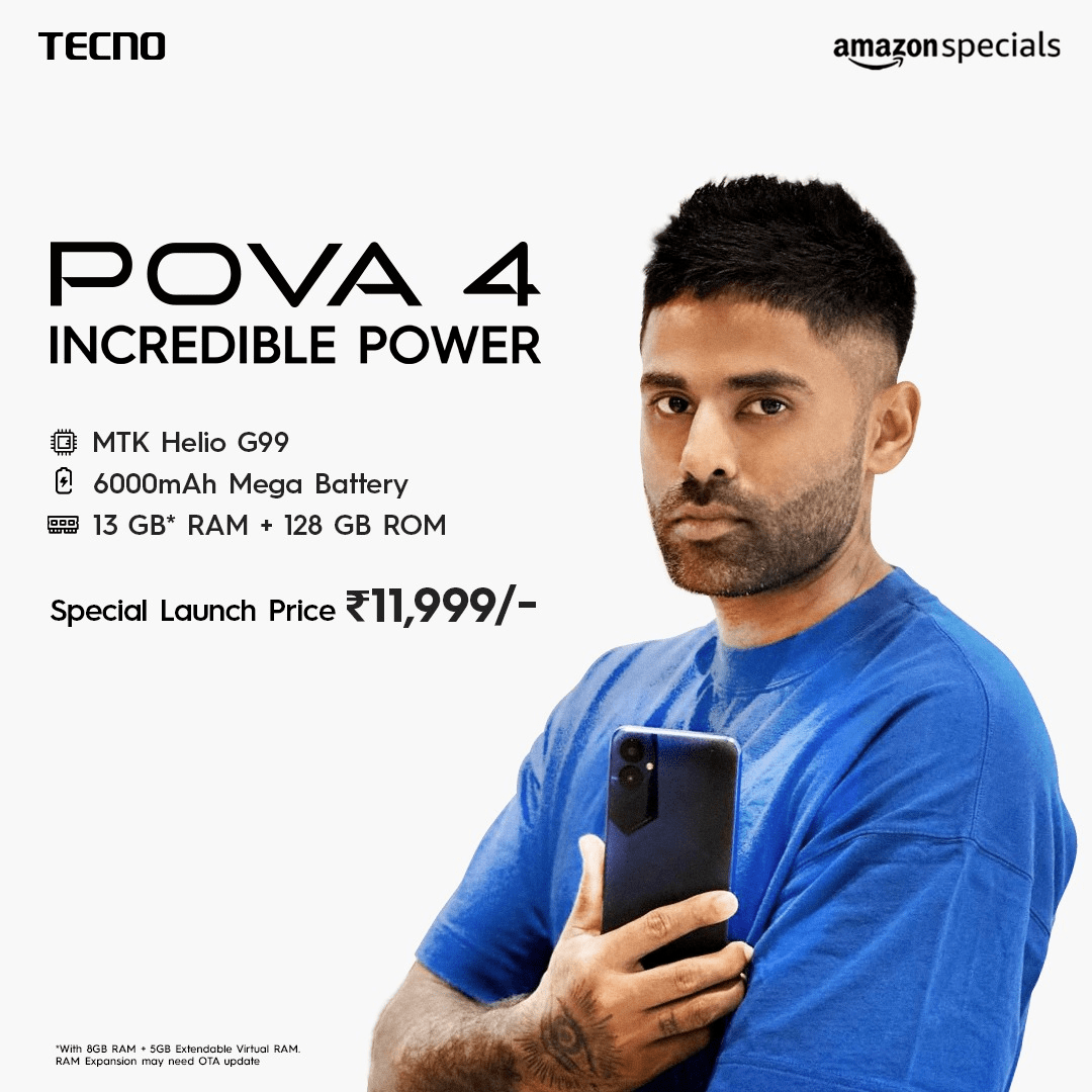 今天,传音旗下的手机品牌tecno在印度市场发布了tecno pova 4,该机