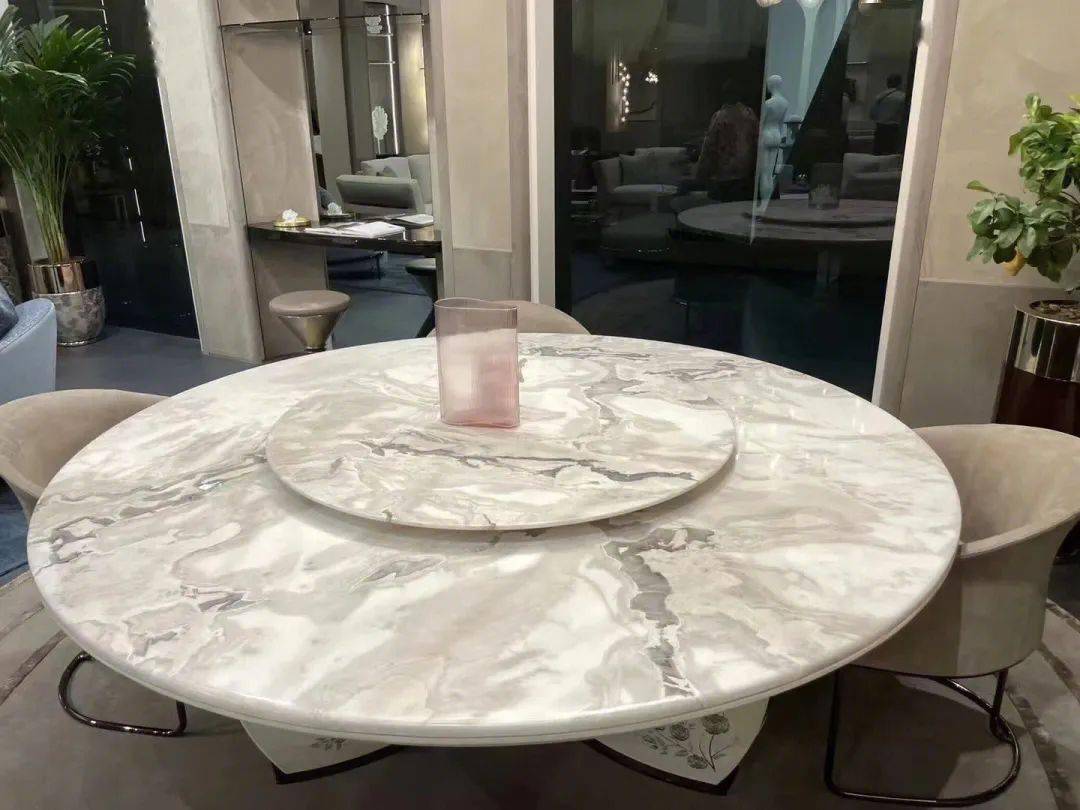 Oval Fendi White Marble Dining Table Oval Italian Fendi White Marble table for a luxury dining room