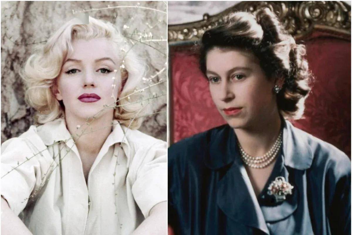 英国女王与梦露30岁时珍贵同框合影,同龄人却不同命_历史_笑容