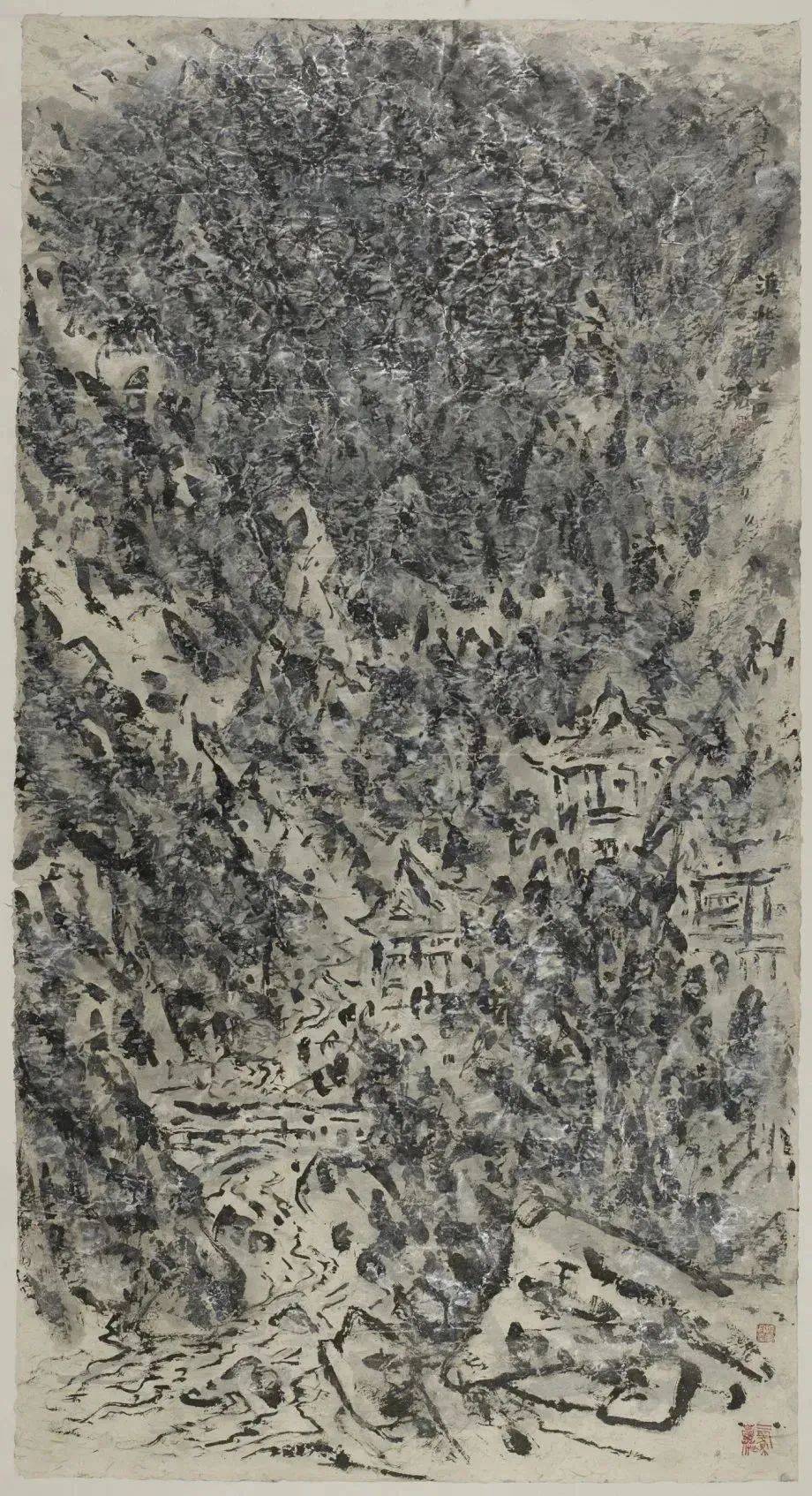 西北山水画焦墨山水画大师崔振宽山水作品展_cm_水墨_纸本