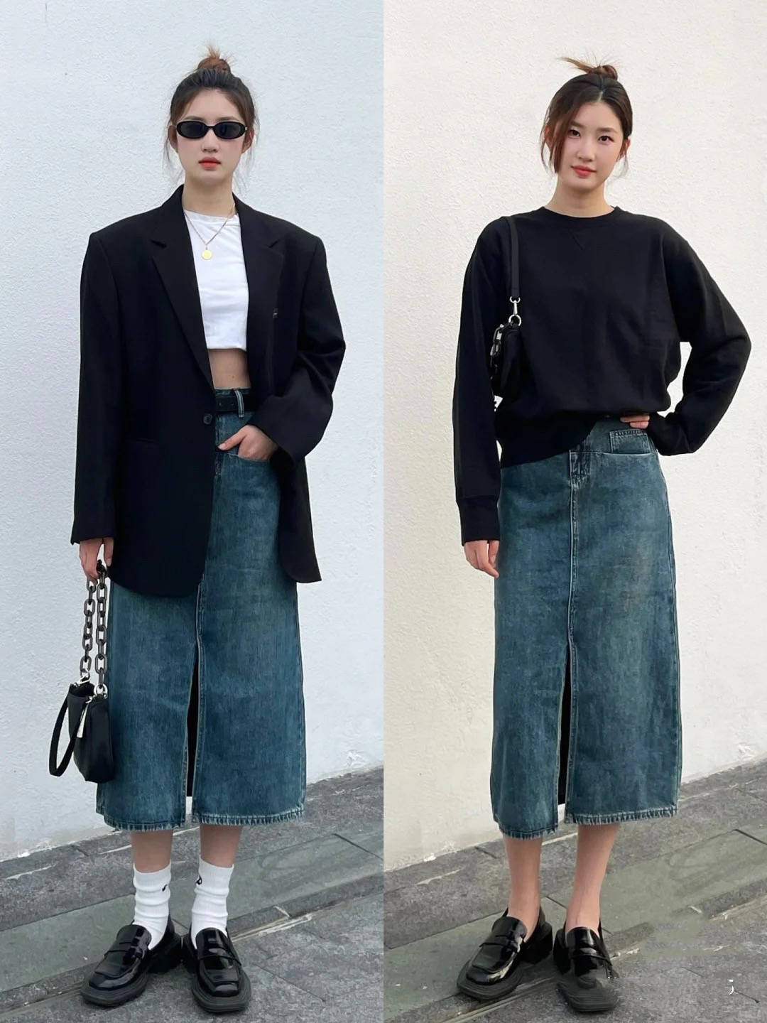 牛仔裤太普通了,今年流行"牛仔裙 笨笨鞋",文艺复古还很减龄_姑娘