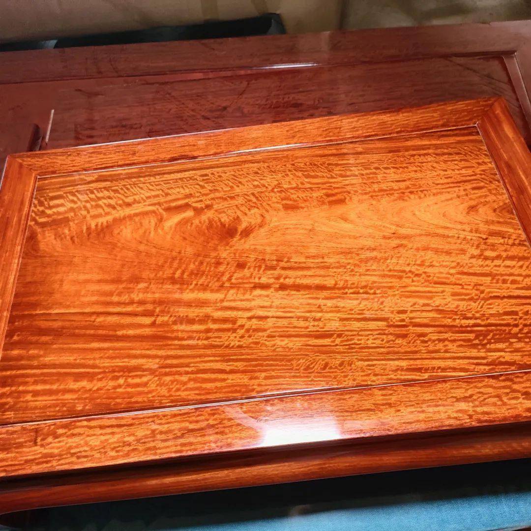 67缅甸花梨三围罗汉床,全独板满虎皮纹,超高规制用料_红木_木友