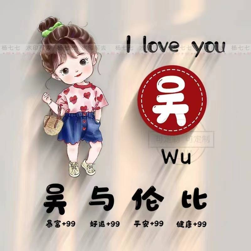 第4期姓氏情侣头像,2023新款兔年可爱个性签名头像,留名字我制作_壁纸