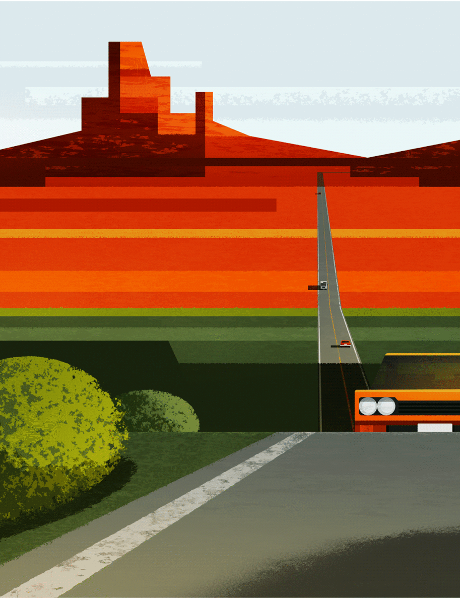 舒适的构图,简单的色块插画_maciek_bla_niak