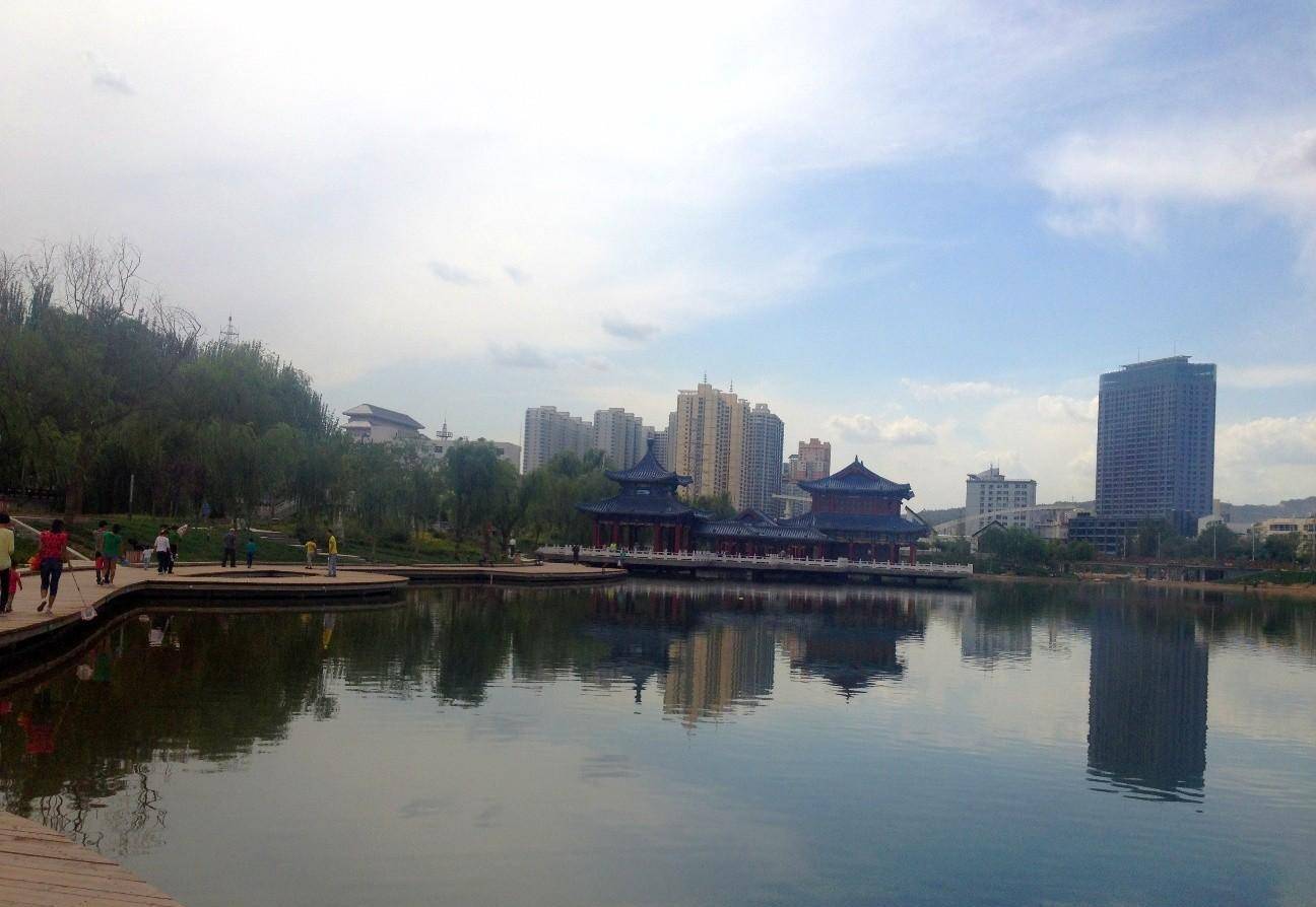 湖光水色,再现"平沙落雁"美景,美丽西北风光-兰州雁滩公园_风景_城市