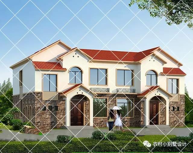 最新20款二层兄弟双拼别墅,二层双拼别墅建得好,好运挡都挡不了_农村