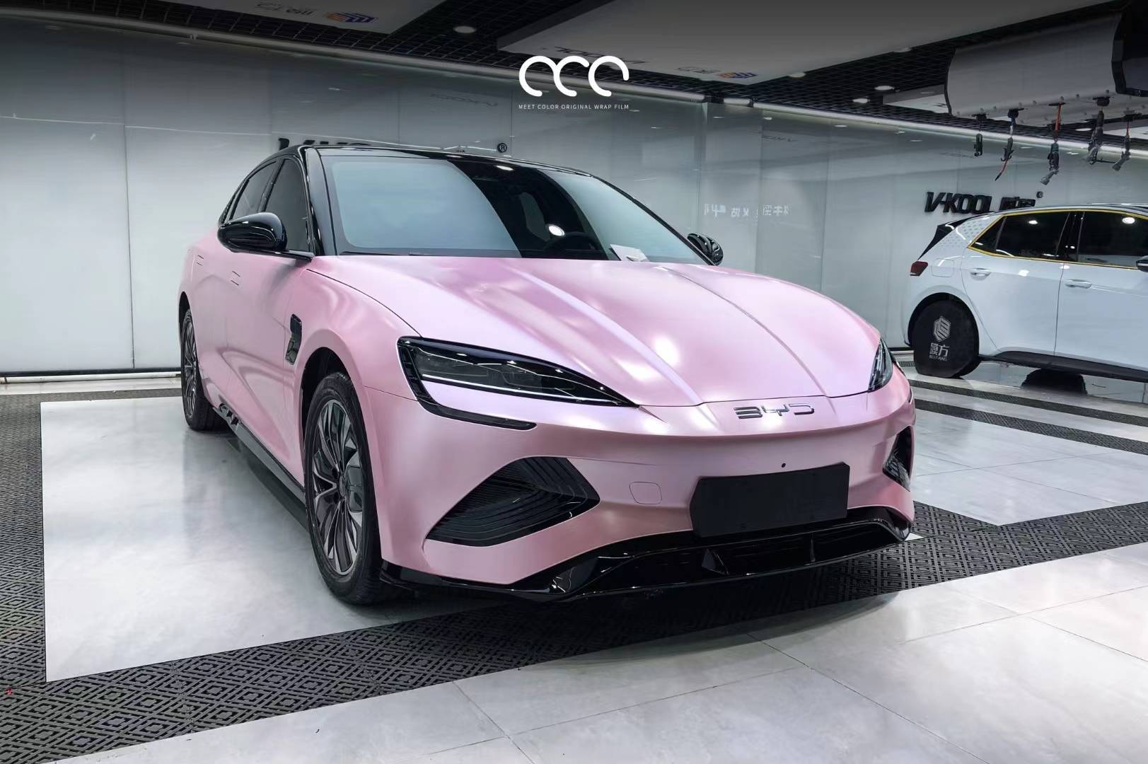 比亚迪海豹漫彩改色膜电光金属樱花粉,甜美少女_全国