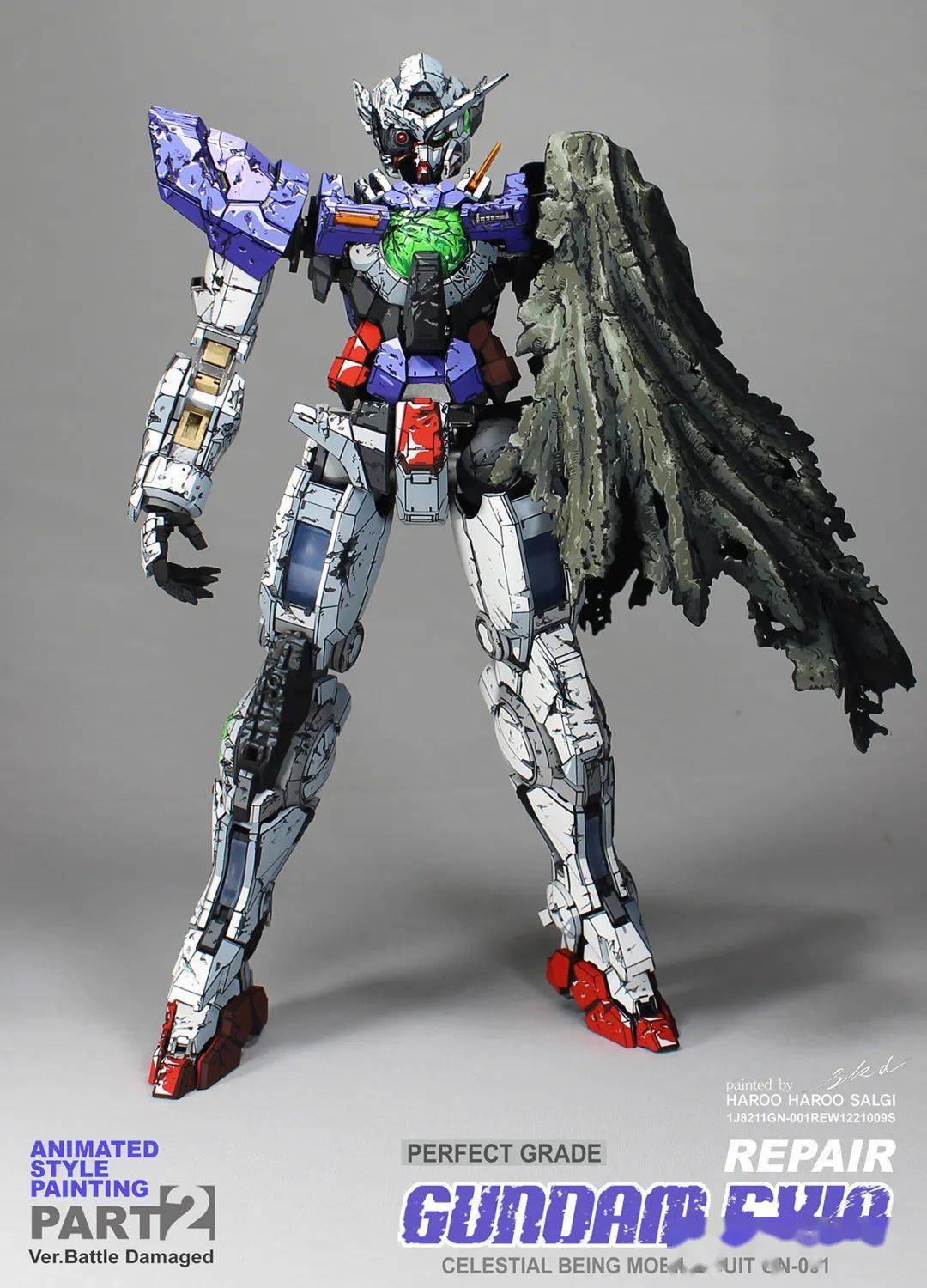 二次元战损,pg能天使修复型,披风到位!_公众_来稿_效果