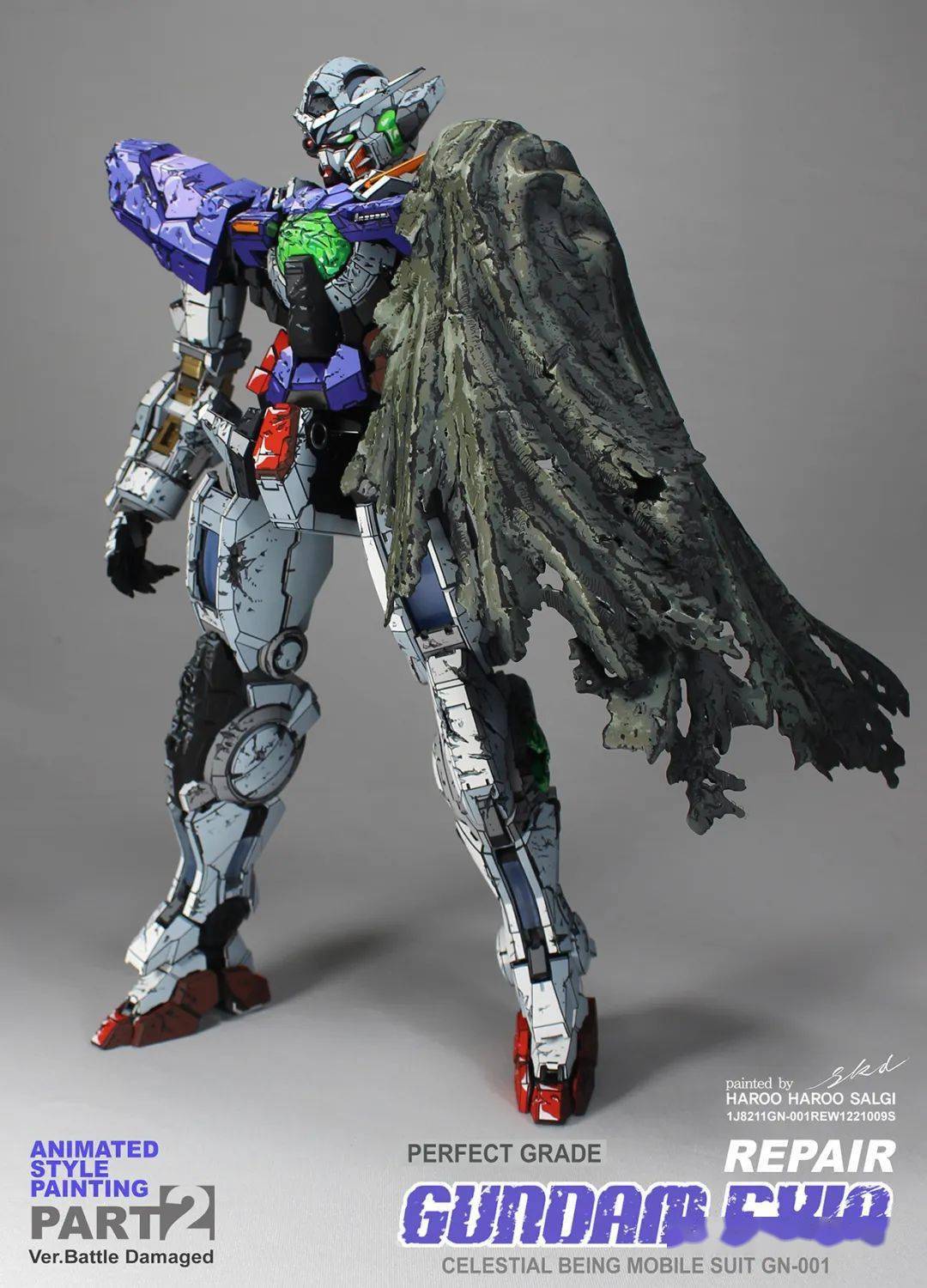 二次元战损,pg能天使修复型,披风到位!_公众_来稿_效果