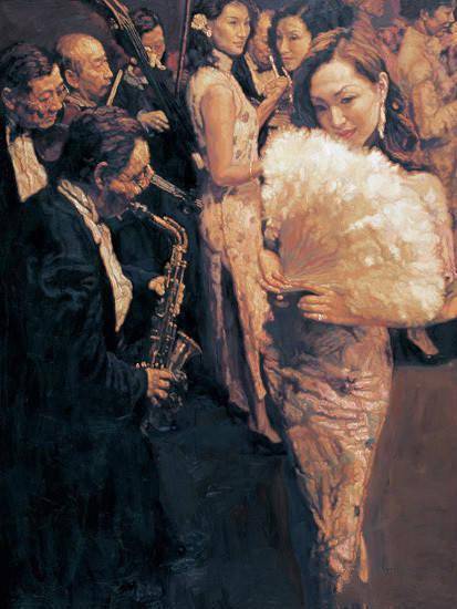 陈逸飞《夜宴》陈逸飞 《浔阳遗韵》1991年作1990年代初期回国后的