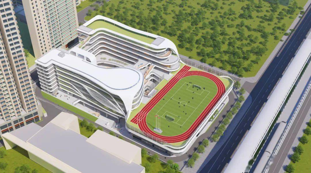 龙华区实验学校小学部主体结构封顶!位置在._项目_单位_施工