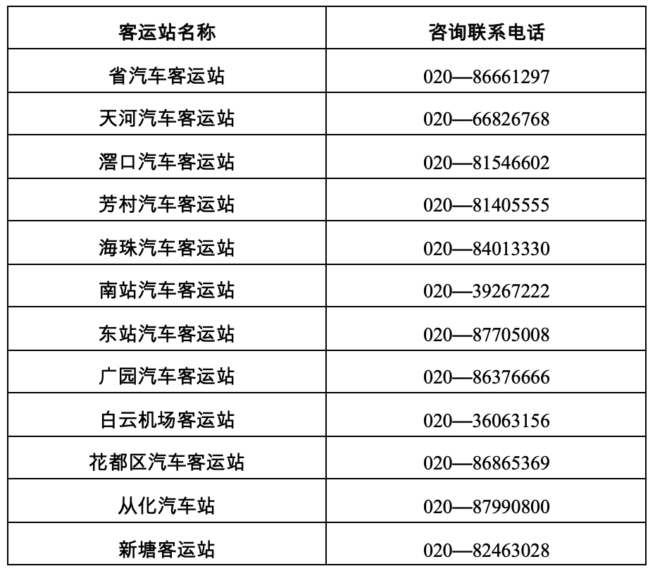 客车电话查询方式