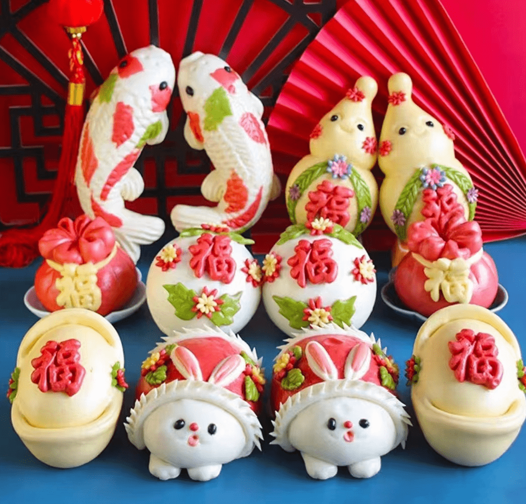馒头被赋予生命成为人们寄予希望和祝福的美好事物把面团加工成兔子的