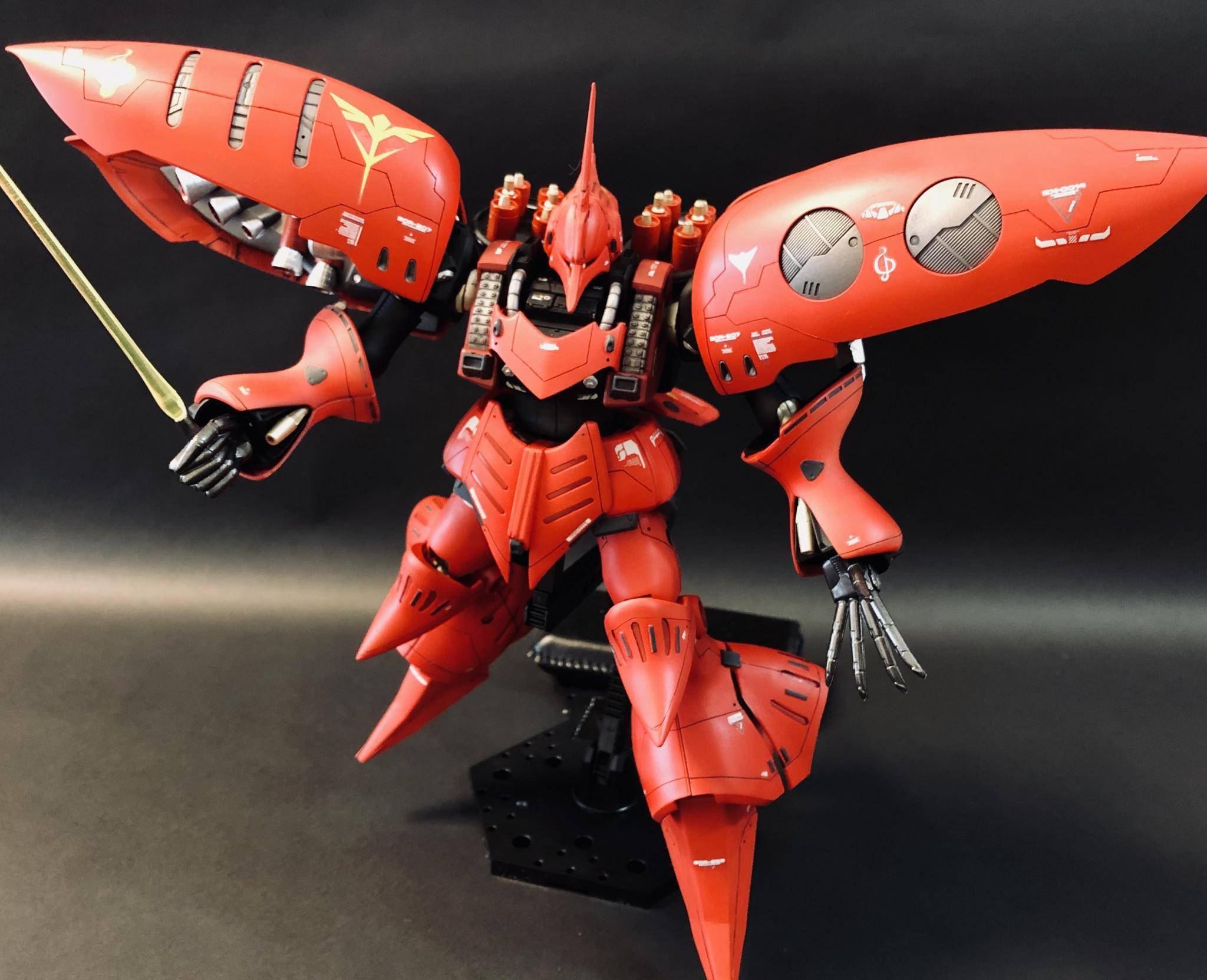 夏亚专用红色有角卡碧尼模型_改造_机体_细节