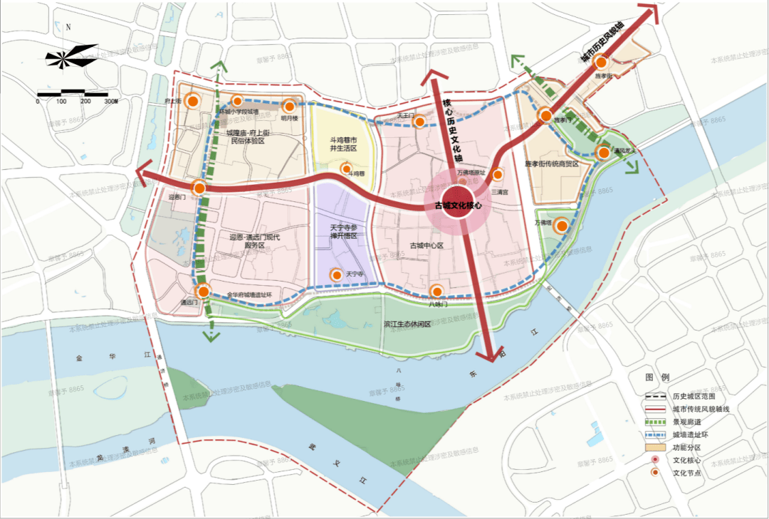 金华市区有古子城历史文化街区,雅畈历史文化街区2处,本次规划推荐