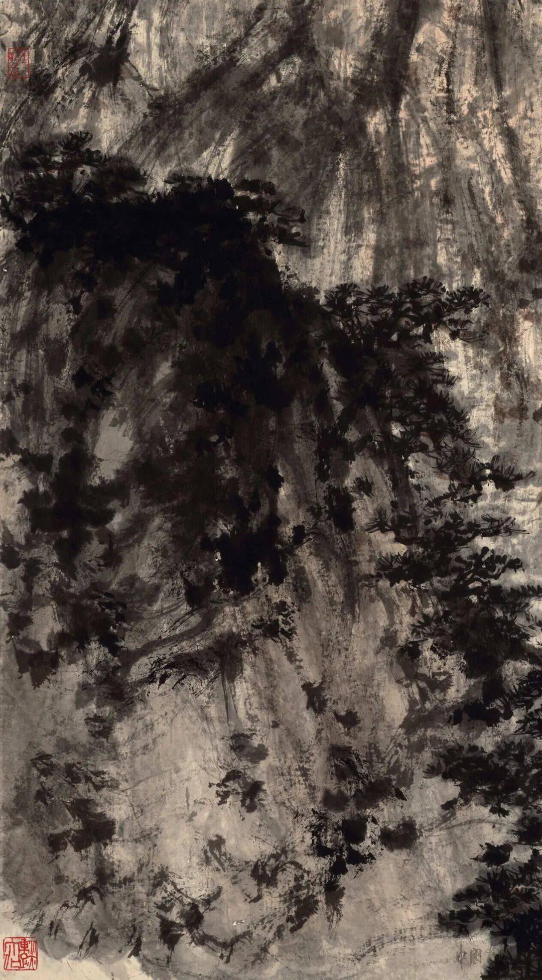 赏画| 傅抱石《高山仰止》_传统_笔法_中国画