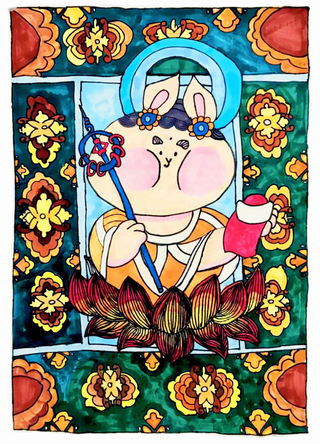 儿童画《兔年瑞祥》慕逸琨指导教师:宋宁儿童画《丰收》王语涵指导