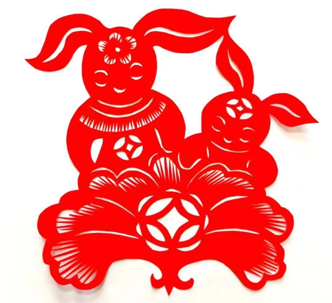 千阳剪纸 ▏福兔贺元宵_李润侠_白召凤_兔子