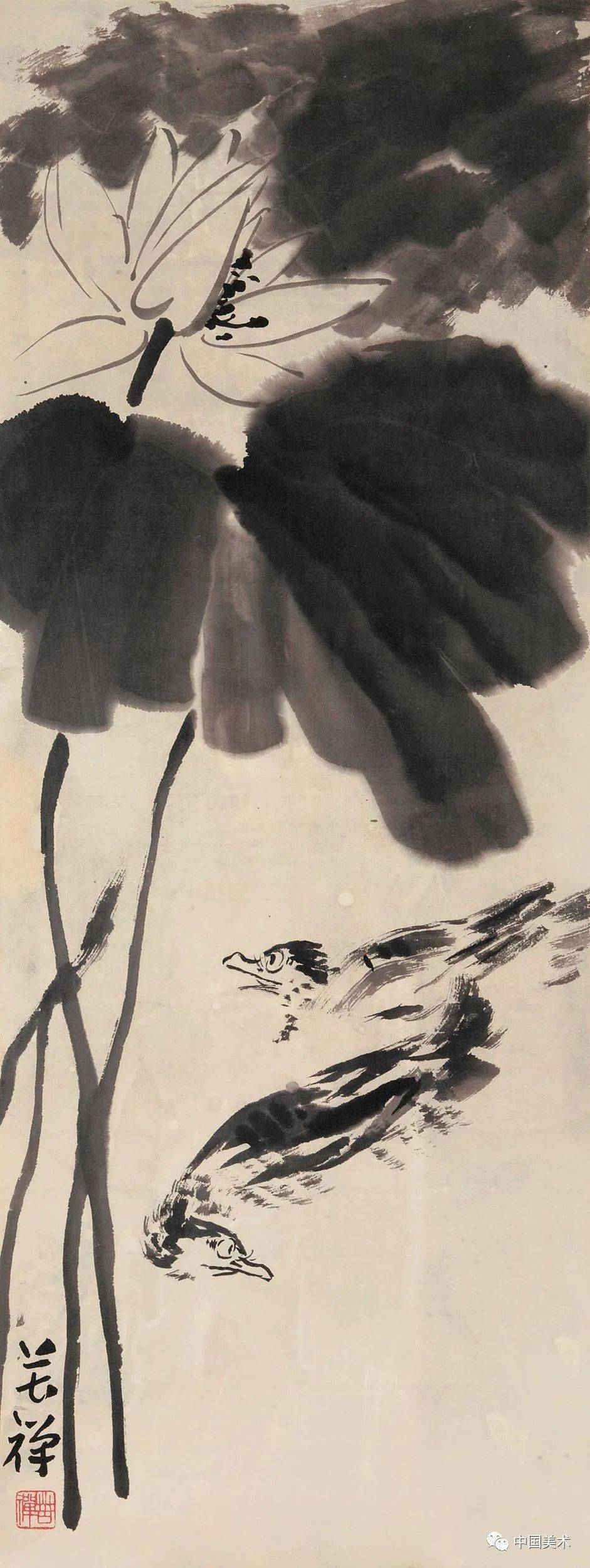 李苦禅禽鸟百图_鸬鹚_鹰爪_八哥