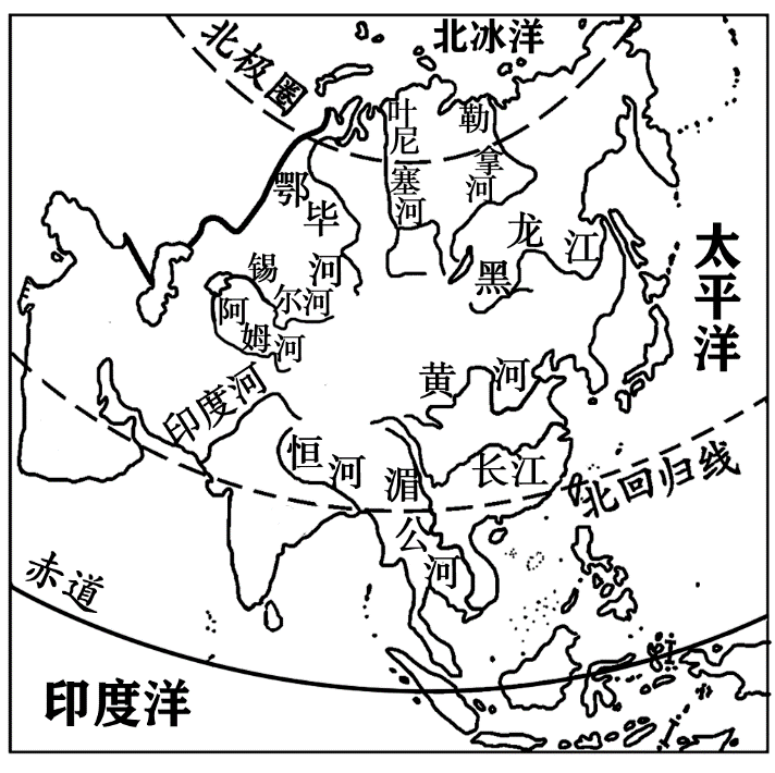 亚洲河流分布图简图图片