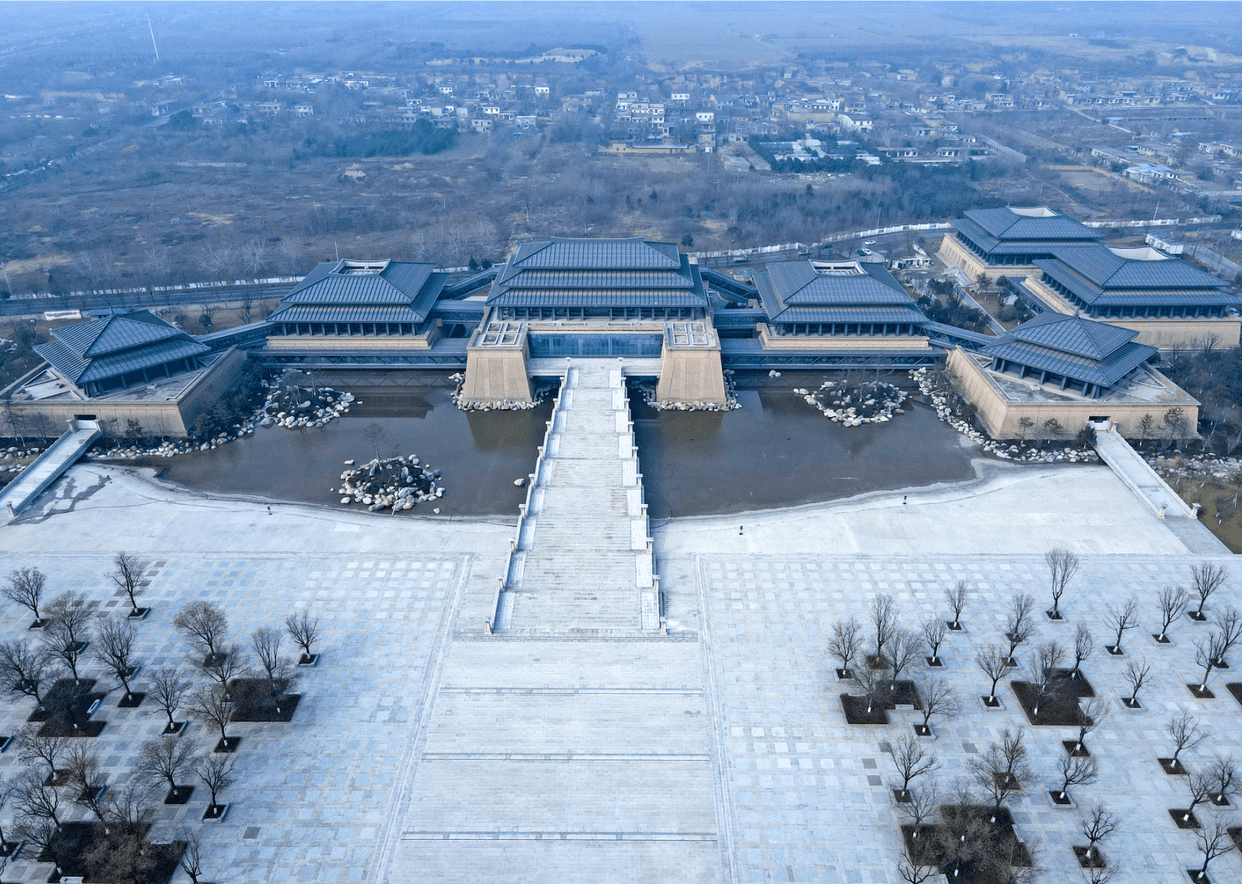 航拍陕历博秦汉分馆_地铁_建筑_主体