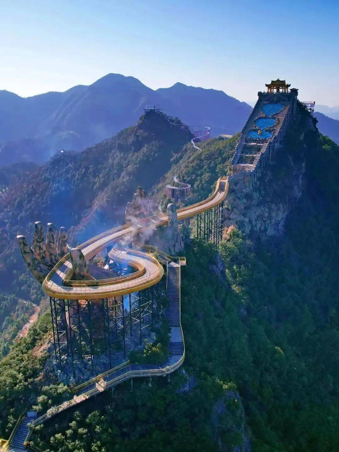 【网红地】 最新网红地—建德马岭天观 漫步佛手桥 打卡天空之境_浦江