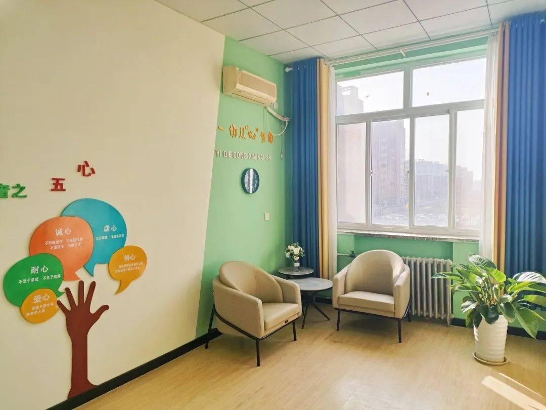 心语聊吧即个体辅导室,用于开展一对一心理咨询服务.