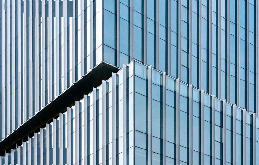 竖明横隐的幕墙the vertical curtain wall简洁有力的建筑立面a