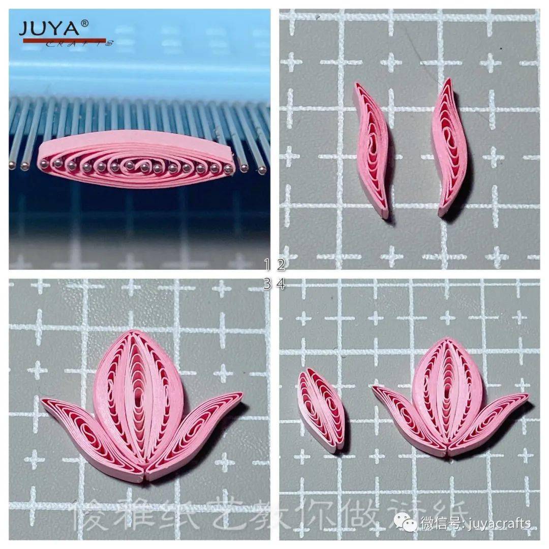 教你做衍纸(344)衍纸九宫格小花b款(上)_cm_做法_嫩绿色