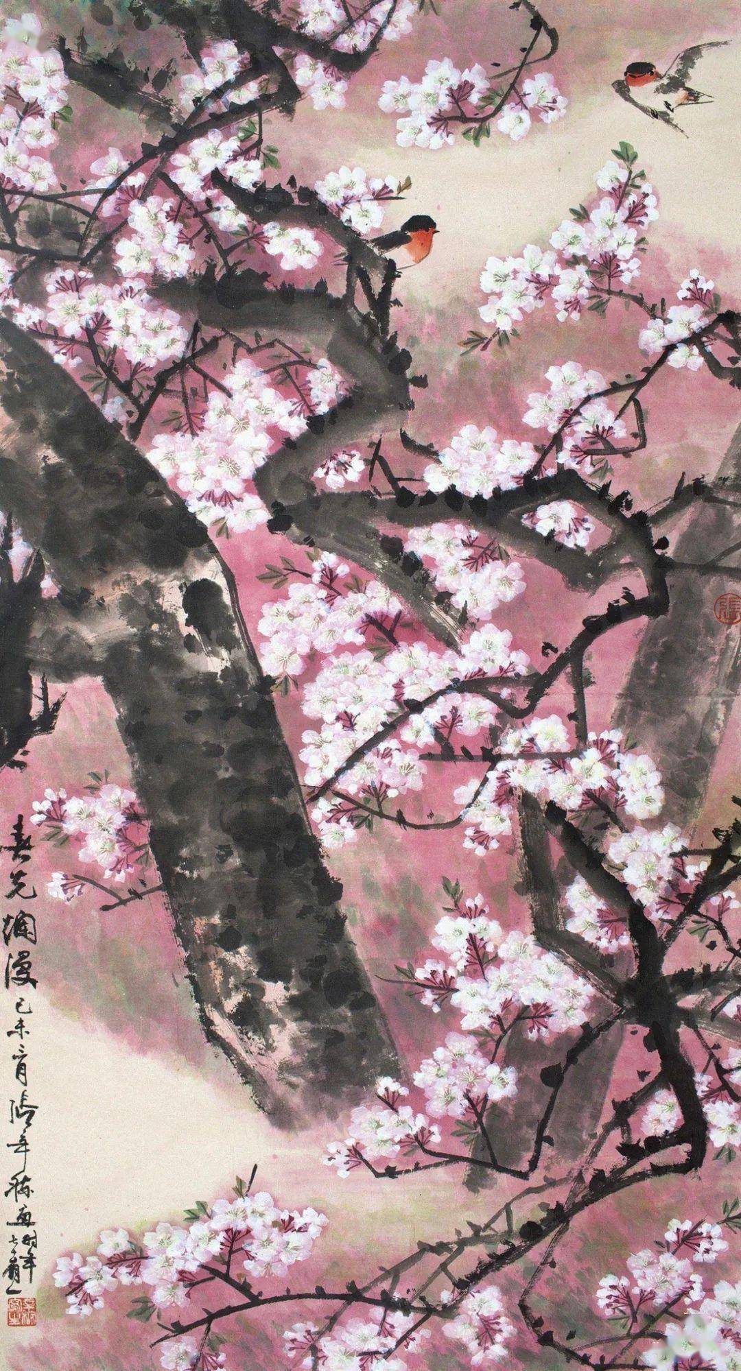 小写意春燕,太美了_花鸟_张辛稼_艺术