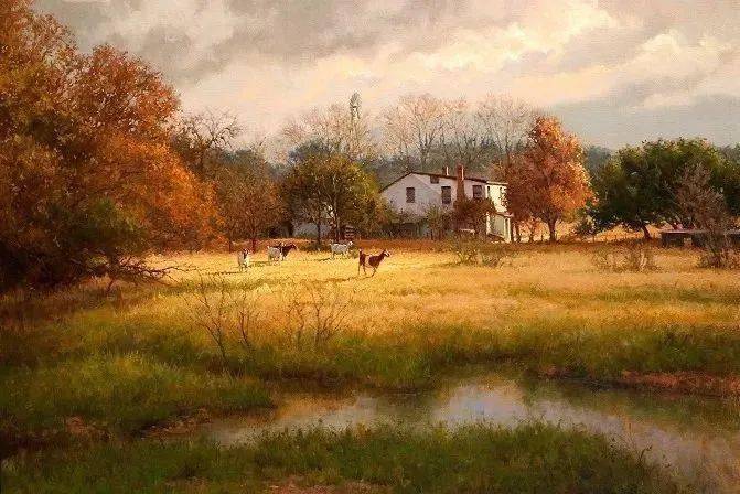 美国著名的传统风景画家马克·霍沃思笔下风景油画的质感画得太牛了