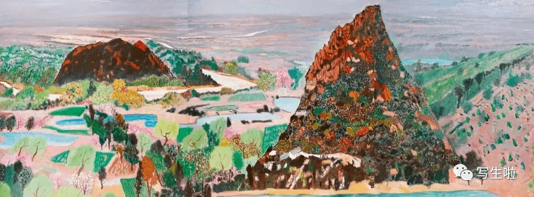 【写生啦】春风花草香——王克举风景作品_cm_油画_布面