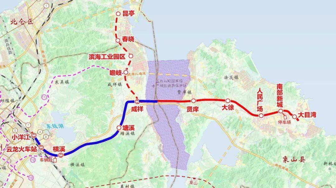 宁波至象山市域铁路(鄞州段)规划方案公示,线路长332km