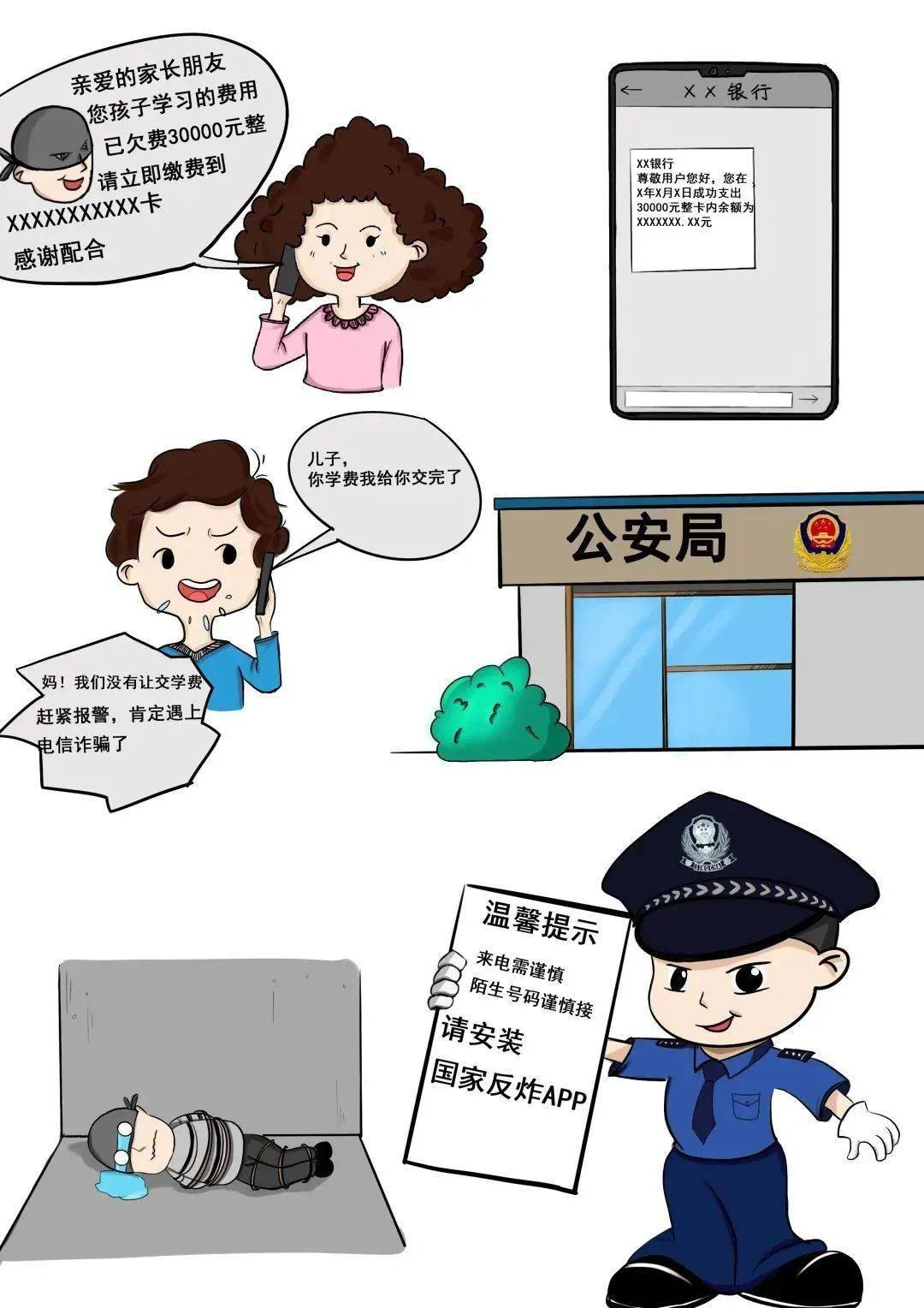 电信诈骗漫画图片简单图片